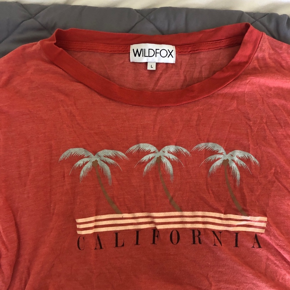 Wildfox ‘California’ T-shirt Red - Picture 5 of 6